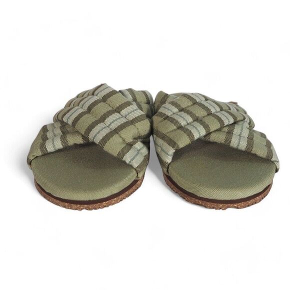 FeelGoodz Quilted Cross-Straps Slip-on Sandals "Thyme" Women's L (10-11) - Picture 3 of 10